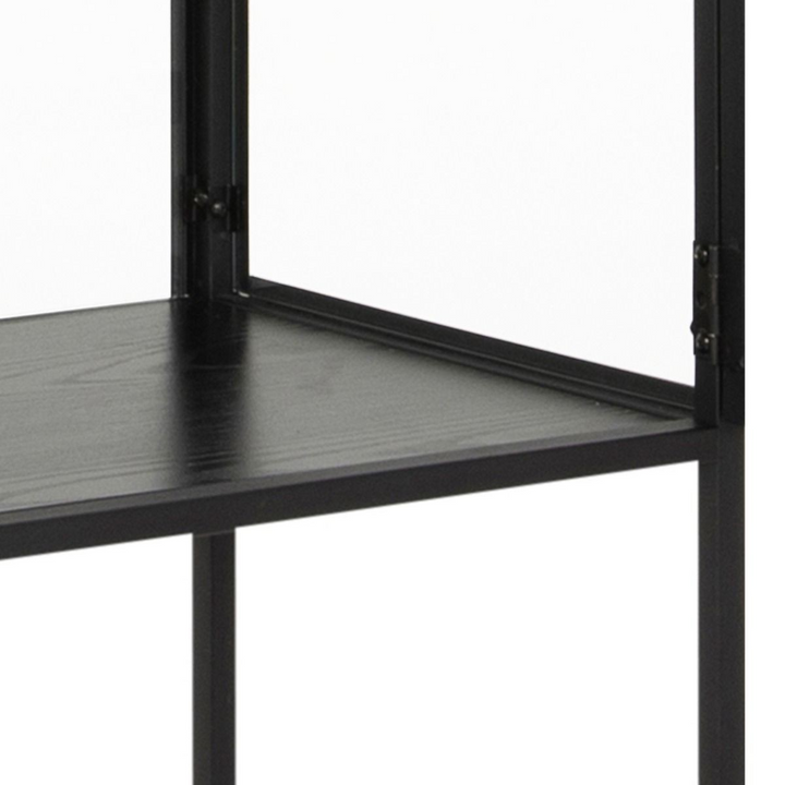 Wishaw Tall Black Metal 2 Door Display Cabinet | Dining Cabinet | Dining Cabinets