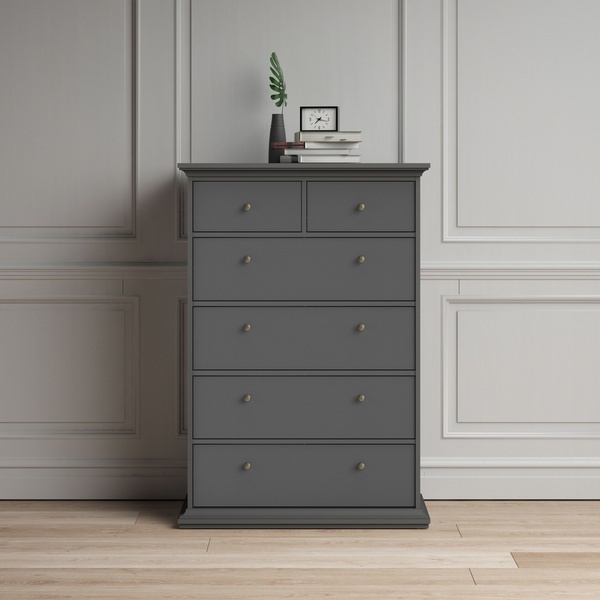 Solihull Chest of 6 Drawers in Matt Grey | Chest of Drawers | Drawers 