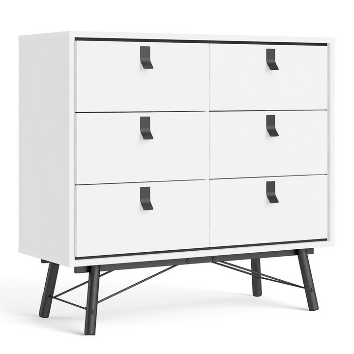 Moubray Double Chest of Drawers 6 Drawers in Matt White | Chest of Drawers | Drawers 