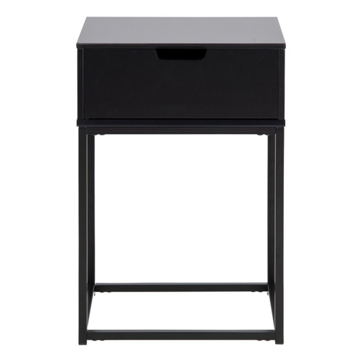 Basildon 1 Drawer Bedside Table in Black | Bedside Cabinet | Bedside Cabinets | Bedroom Cabinet