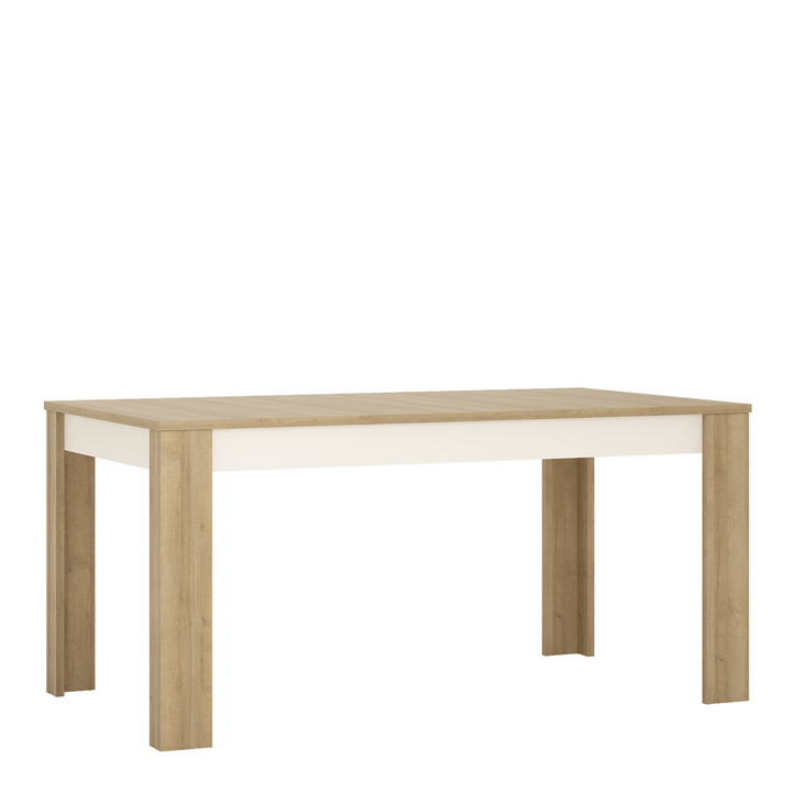 Pinner Large Extending Dining Table 160-200cm in Riviera Oak/White High Gloss | Dining Table