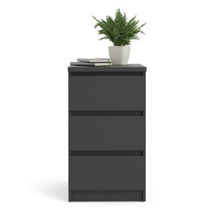 Brook Bedside 3 Drawers in Black Matt | Bedside Cabinet | Bedside Cabinets | Bedroom Cabinet