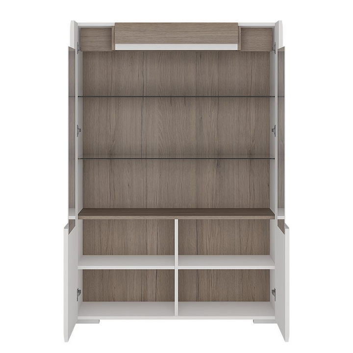 Rainham Low Glazed 2 Door Display Cabinet with Internal Shelves (inc. Plexi Lighting) | Dining Cabinet | Dining Cabinets