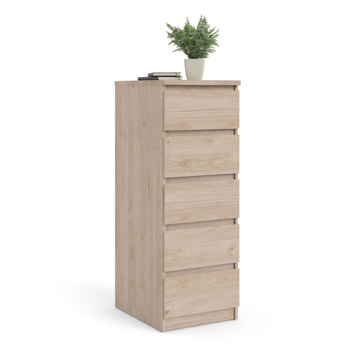 Brook Narrow Chest of 5 Drawers in Jackson Hickory Oak | Chest of Drawers | Drawers 