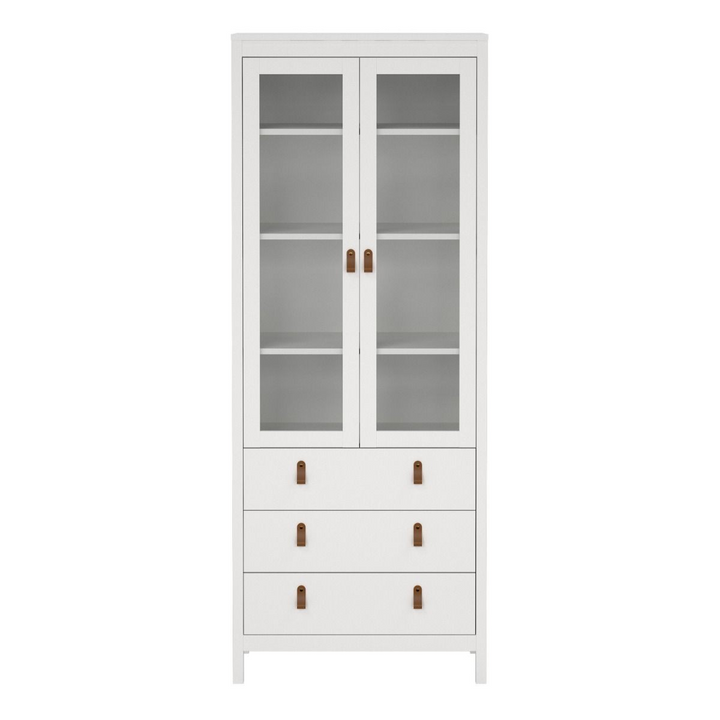Droitwich China Cabinet 2 Glass Doors with 3 Drawers in White | Dining Cabinet | Dining Cabinets