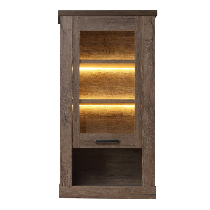 Chichester 1 Door Wall Display Cabinet in Tabak Oak | Dining Cabinet | Dining Cabinets