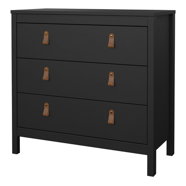 Droitwich Chest 3 Drawers in Matt Black | Chest of Drawers | Drawers 