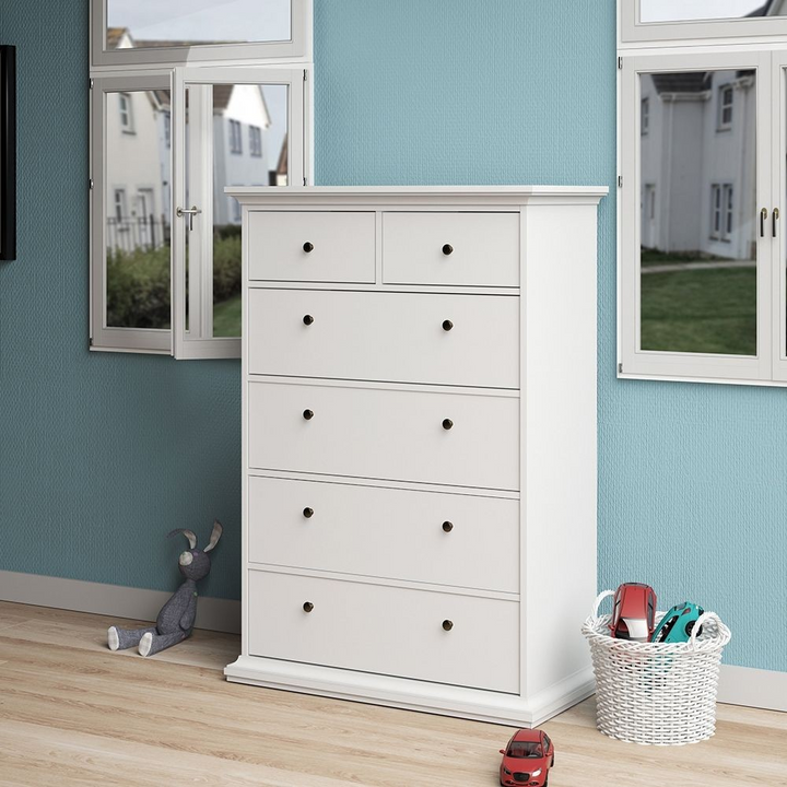 Solihull Chest of 6 Drawers in White | Chest of Drawers | Drawers 