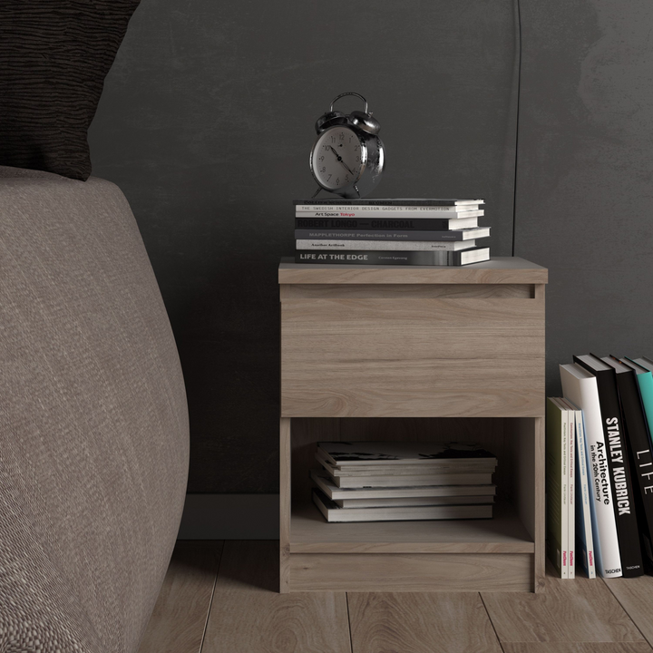 Brook Bedside 1 Drawer 1 Shelf in Jackson Hickory Oak | Bedside Cabinet | Bedside Cabinets | Bedroom Cabinet