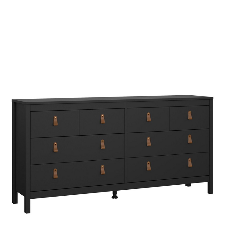 Droitwich Double Dresser 4+4 Drawers in Matt Black | Chest of Drawers | Drawers 