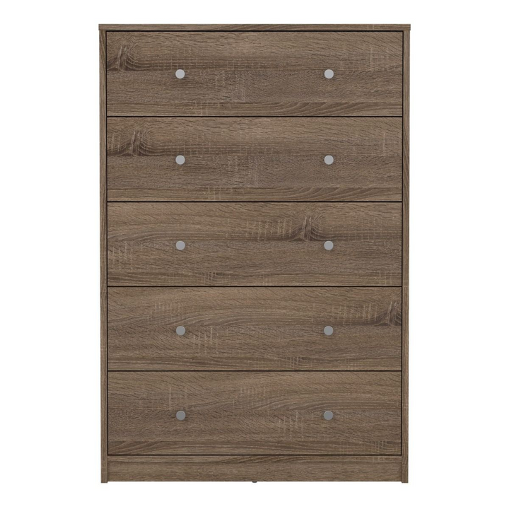 Shenley Chest of 5 Drawers in Truffle Oak | Chest of Drawers | Drawers 