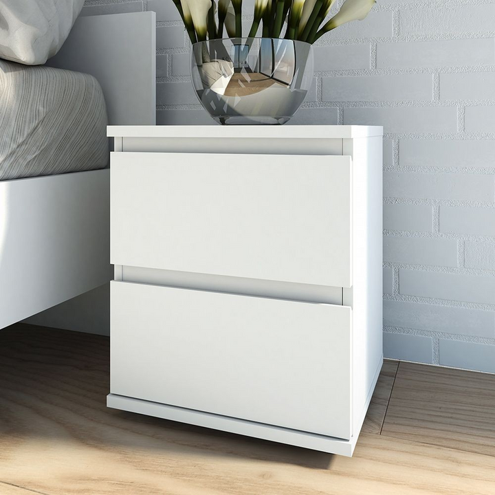 Bury Bedside 2 Drawer in White | Bedside Cabinet | Bedside Cabinets | Bedroom Cabinet