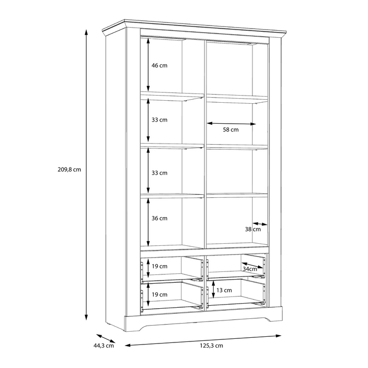 Darwen Display Cabinet in Snowy Oak/Oak Nelson | Dining Cabinet | Dining Cabinets