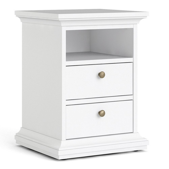 Solihull Bedside 2 Drawers in White | Bedside Cabinet | Bedside Cabinets | Bedroom Cabinet