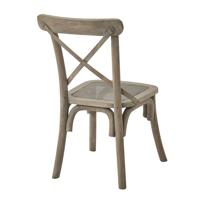 Newport Collection Cross Back Chair With Rush Seat | Dining Chair | Wooden Dining Chair