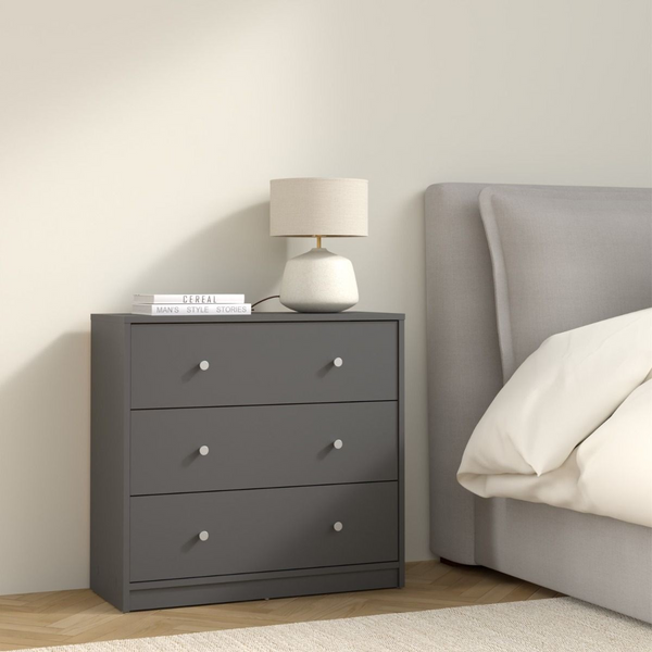 Shenley Chest of 3 Drawers in Grey | Chest of Drawers | Drawers 