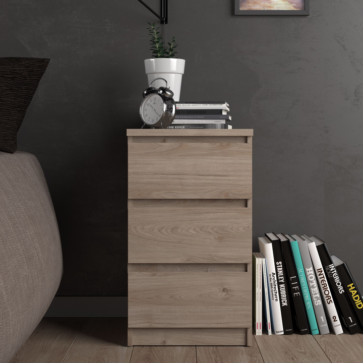 Brook Bedside 3 Drawers in Jackson Hickory Oak | Bedside Cabinet | Bedside Cabinets | Bedroom Cabinet