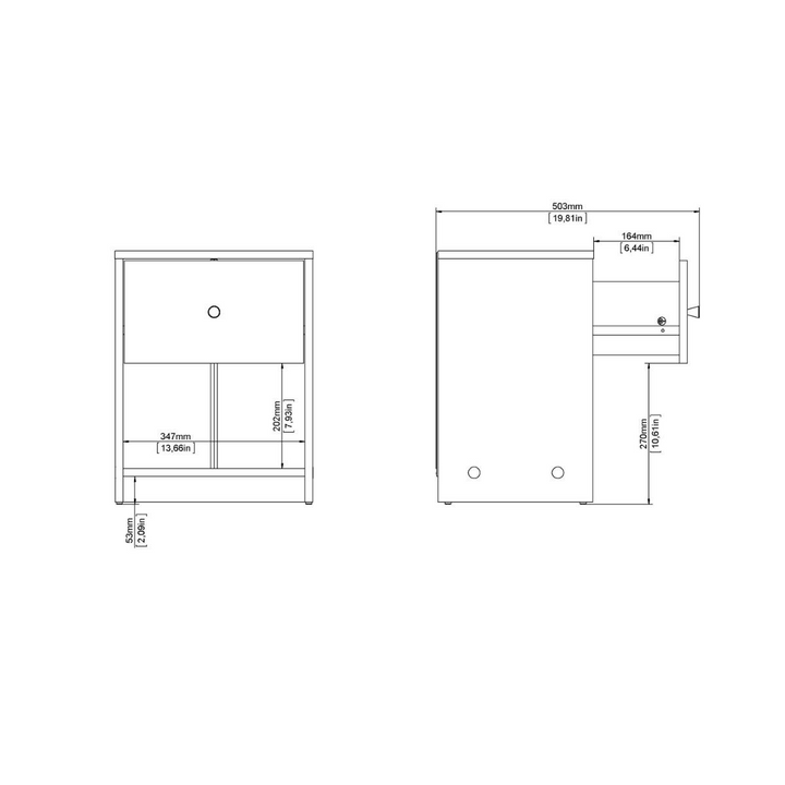 Shenley Bedside 1 Drawer in White | Bedside Cabinet | Bedside Cabinets | Bedroom Cabinet