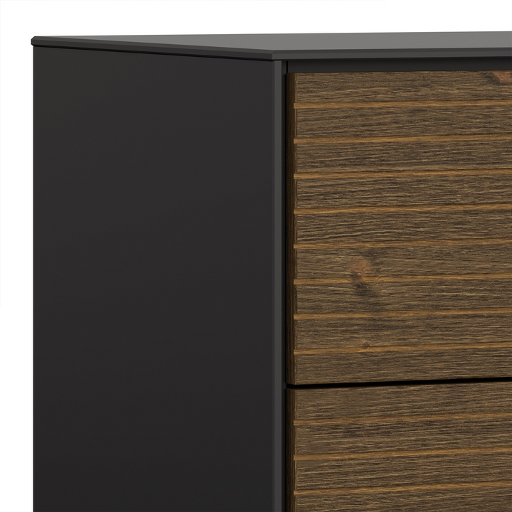 Wellington Bedside Table 2 Drawers in Granulated Black Brushed Espresso | Bedside Cabinet | Bedside Cabinets | Bedroom Cabinet