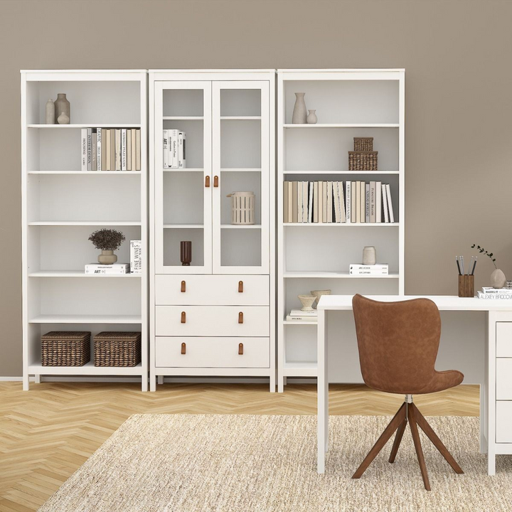 Droitwich China Cabinet 2 Glass Doors with 3 Drawers in White | Dining Cabinet | Dining Cabinets
