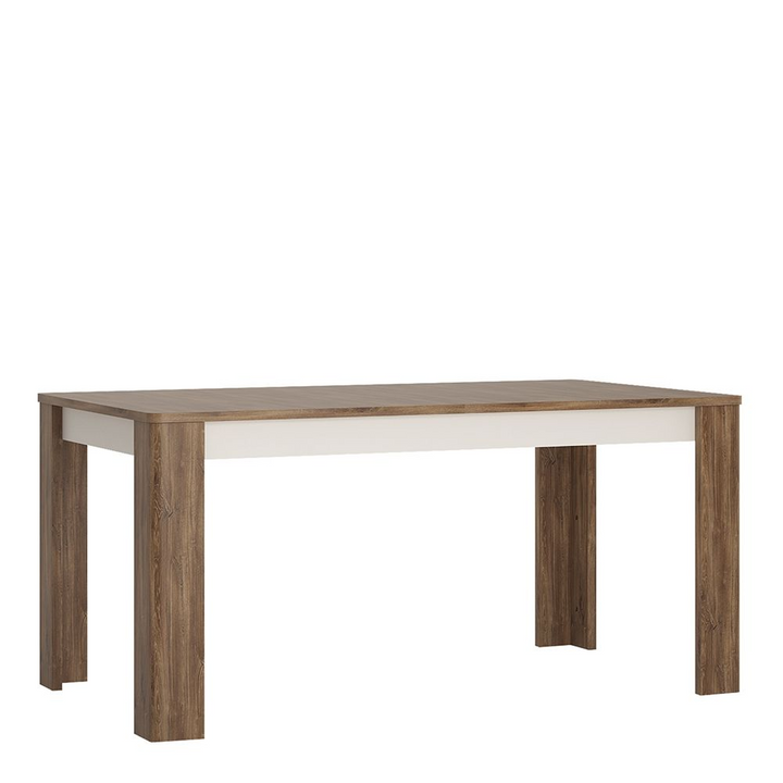 Northolt Extending Dining Table 160-200cm in Alpine White and Stirling Oak | Dining Table