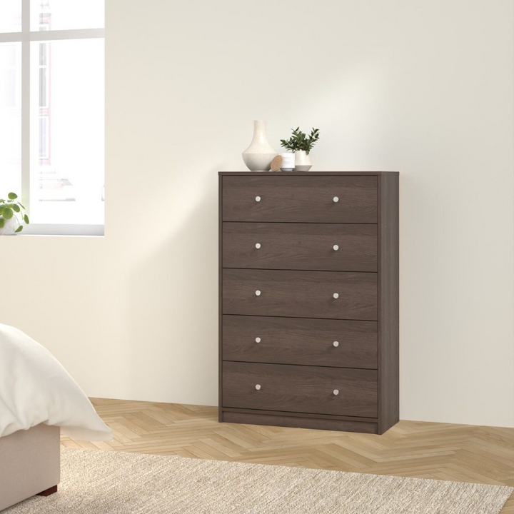 Shenley Chest of 5 Drawers in Coffee | Chest of Drawers | Drawers 