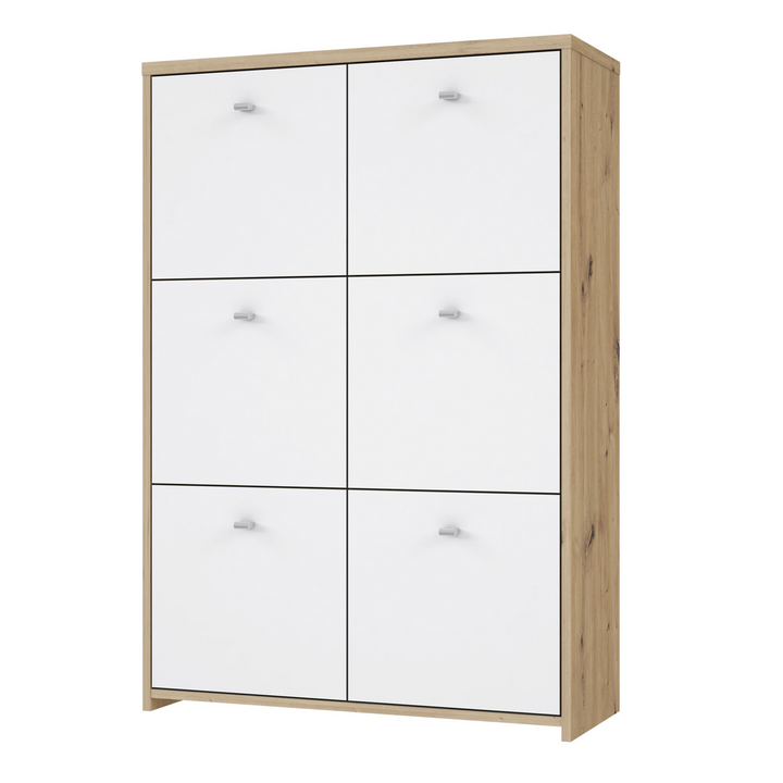 Bicester Chest Storage Cabinet with 6 Doors in Artisan Oak/White | Dining Cabinet | Dining Cabinets