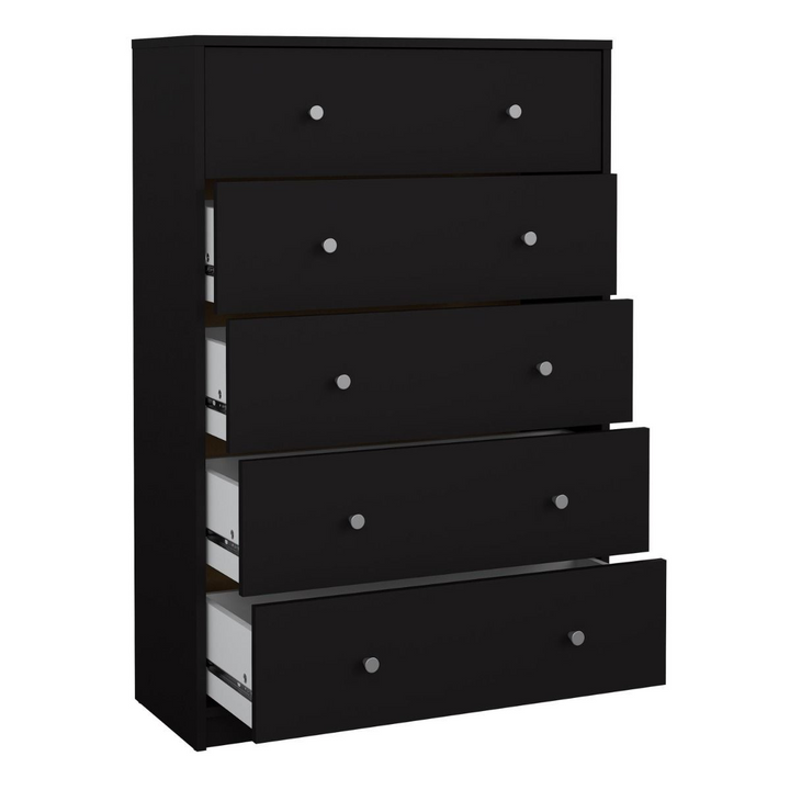 Shenley Chest of 5 Drawers in Black | Chest of Drawers | Drawers 