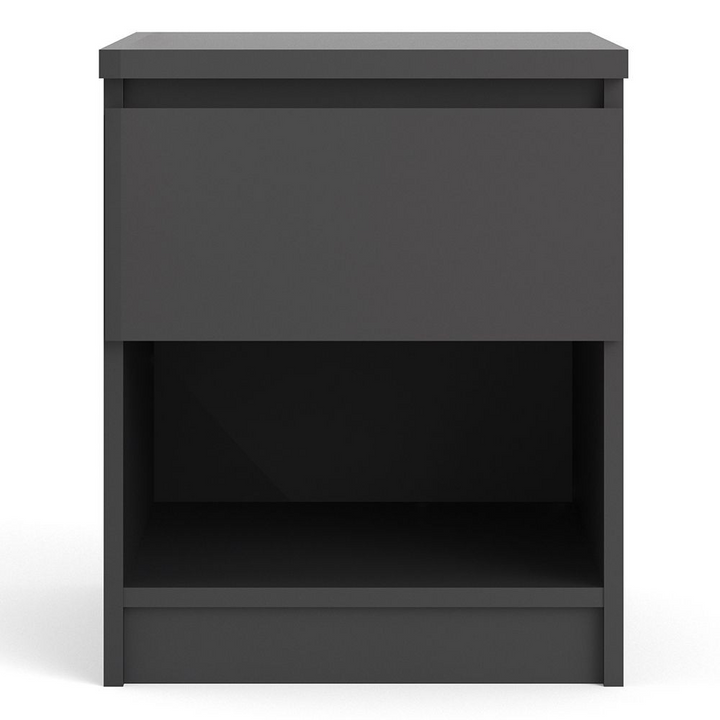 Brook Bedside 1 Drawer 1 Shelf in Black Matt | Bedside Cabinet | Bedside Cabinets | Bedroom Cabinet