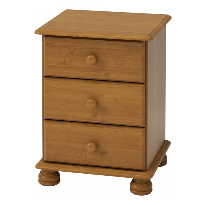 Consett 3 Drawer Bedside in Pine (Package of 2.) | Bedside Cabinet | Bedside Cabinets | Bedroom Cabinet