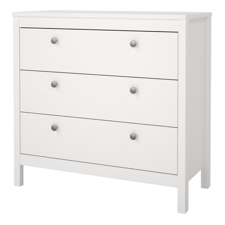 Hindley Chest 3 Drawers in White | Chest of Drawers | Drawers 