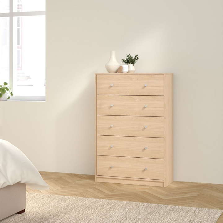 Shenley Chest of 5 Drawers in Jackson Hickory Oak | Chest of Drawers | Drawers 