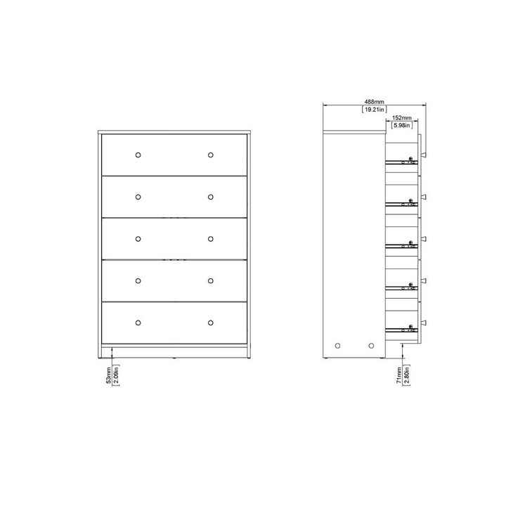 Shenley Chest of 5 Drawers in Coffee | Chest of Drawers | Drawers 