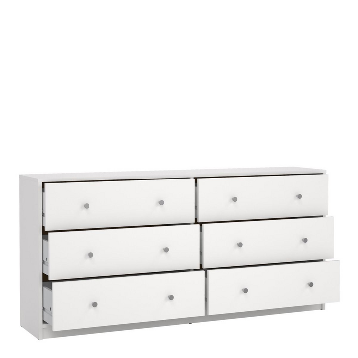 Shenley Chest of 6 Drawers (3+3) in White | Chest of Drawers | Drawers 