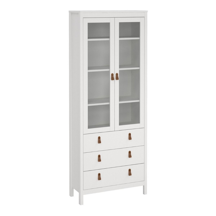 Droitwich China Cabinet 2 Glass Doors with 3 Drawers in White | Dining Cabinet | Dining Cabinets