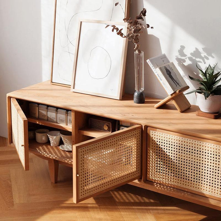 Burnley TV Stand, Rattan & Oak | TV Stand | TVstand