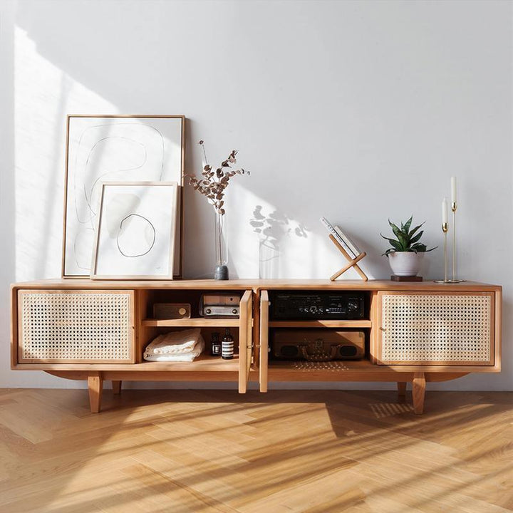 Burnley TV Stand, Rattan & Oak | TV Stand | TVstand