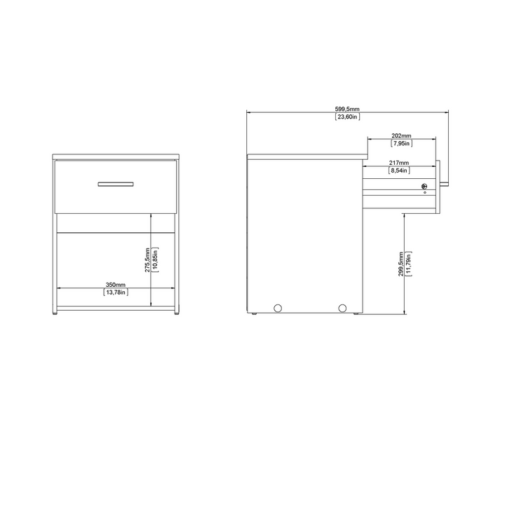 Longton Bedside 1 Drawer in White | Bedside Cabinet | Bedside Cabinets | Bedroom Cabinet