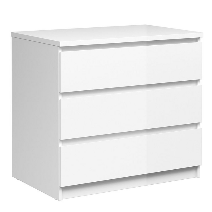 Brook Chest of 3 Drawers in White High Gloss | Chest of Drawers | Drawers 