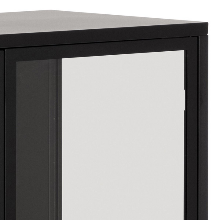 Carshalton Low 2 Door Display Cabinet in Matt Black | Dining Cabinet | Dining Cabinets