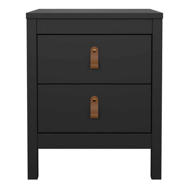 Droitwich Bedside Table 2 Drawers in Matt Black | Bedside Cabinet | Bedside Cabinets | Bedroom Cabinet