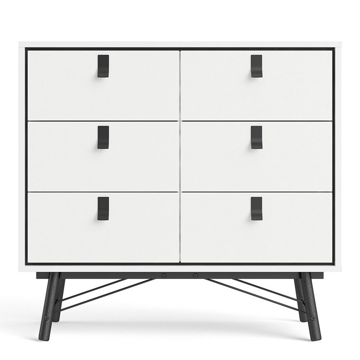 Moubray Double Chest of Drawers 6 Drawers in Matt White | Chest of Drawers | Drawers 