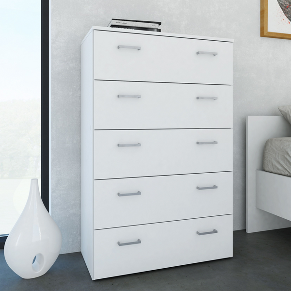 Longton Chest of 5 Drawers in White | Chest of Drawers | Drawers 