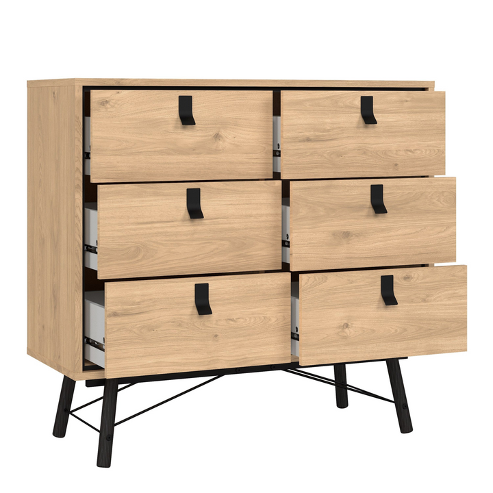 Moubray Small Double Chest of Drawers 6 Drawers in Jackson Hickory Oak | Chest of Drawers | Drawers 