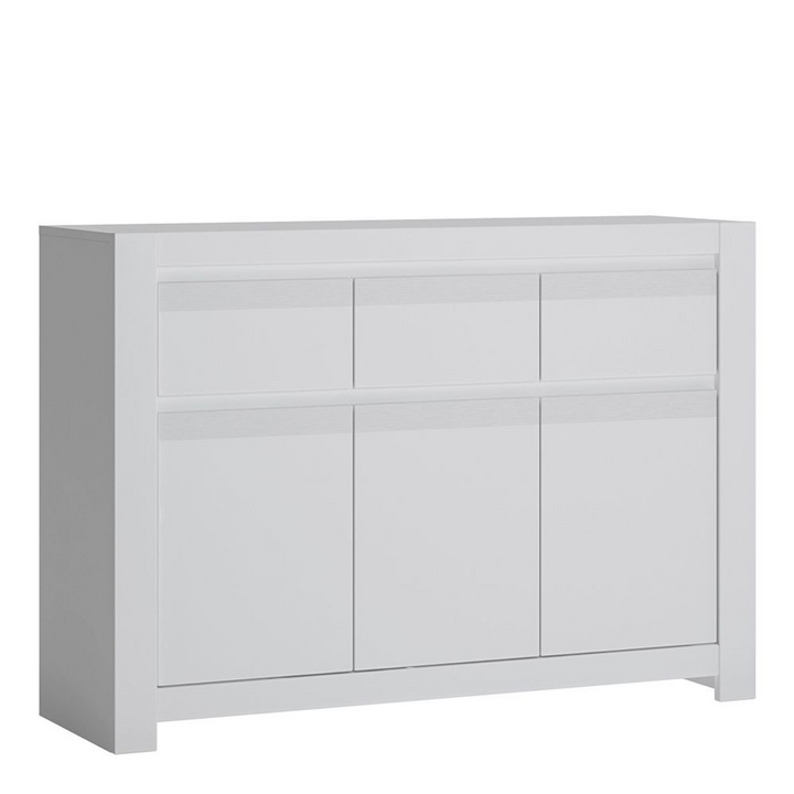 Abingdon 3 Door 3 Drawer Cabinet in Alpine White | Dining Cabinet | Dining Cabinets