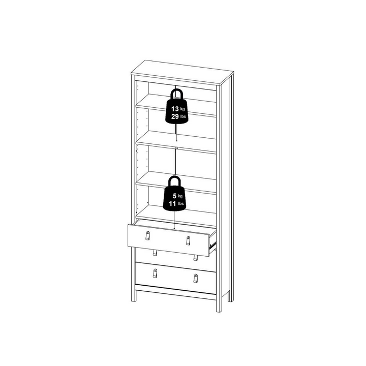 Droitwich China Cabinet 2 Glass Doors with 3 Drawers in White | Dining Cabinet | Dining Cabinets