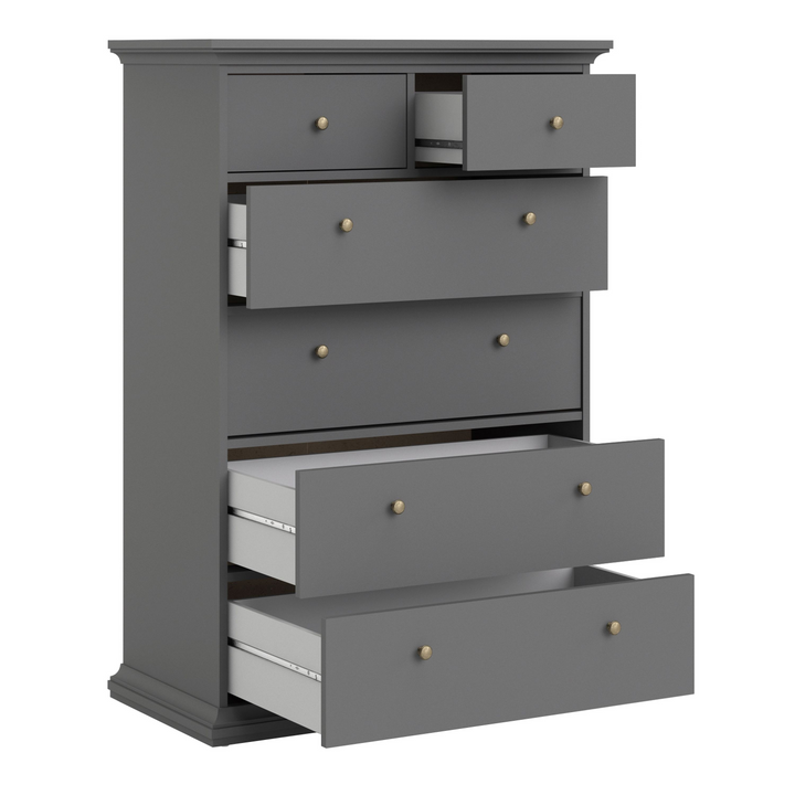 Solihull Chest of 6 Drawers in Matt Grey | Chest of Drawers | Drawers 