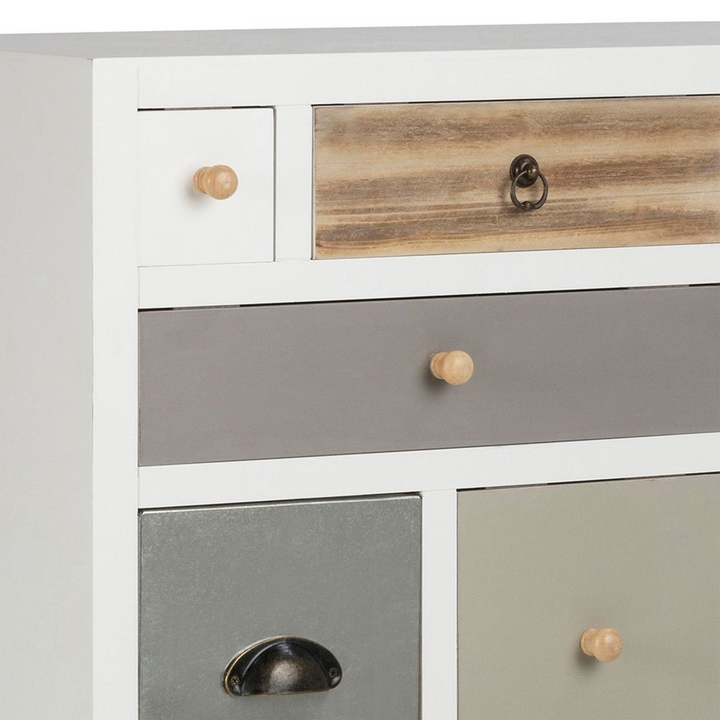 Ashington White Shabby Chic Multi Coloured 13 Drawer Chest | Chest of Drawers | Drawers 