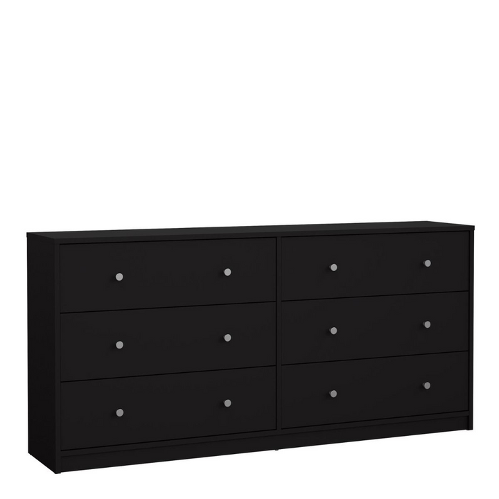 Shenley Chest of 6 Drawers (3+3) in Black | Chest of Drawers | Drawers 