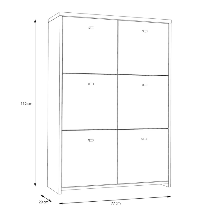 Bicester Chest Storage Cabinet with 6 Doors in Concrete Optic Dark Grey/Old - Wood Vintage | Dining Cabinet | Dining Cabinets